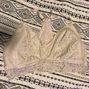 Aerie Cream Racerback Bralette in size XL